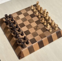 JEU DAMES ECHECS ARTISANAL BOIS FRANÇAIS 6