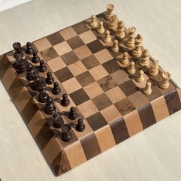 JEU DAMES ECHECS ARTISANAL BOIS FRANÇAIS 5