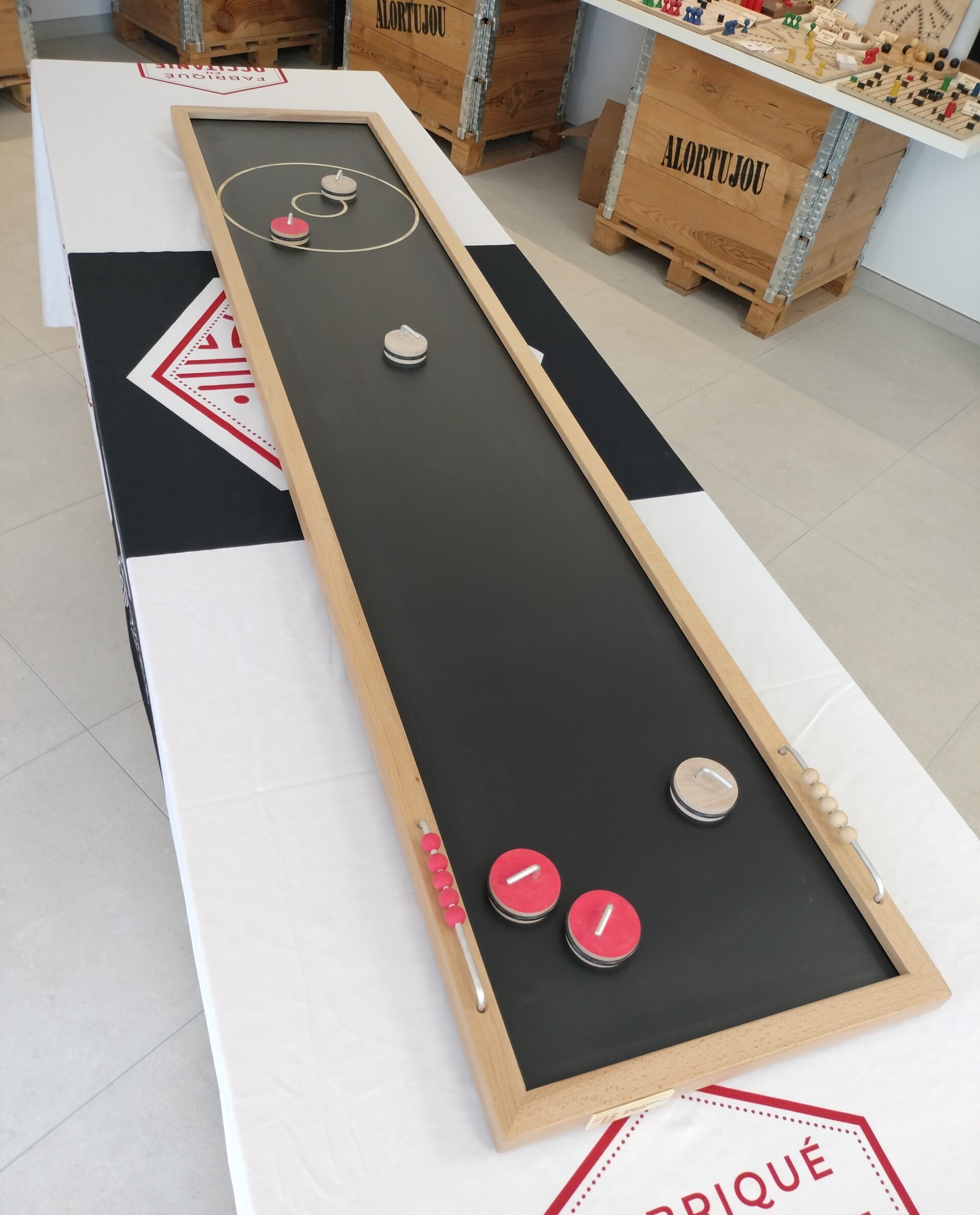 JEU EN BOIS GÉANT CURLING