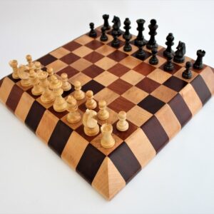 JEU DAMES ECHECS ARTISANAL BOIS EXOTIQUE