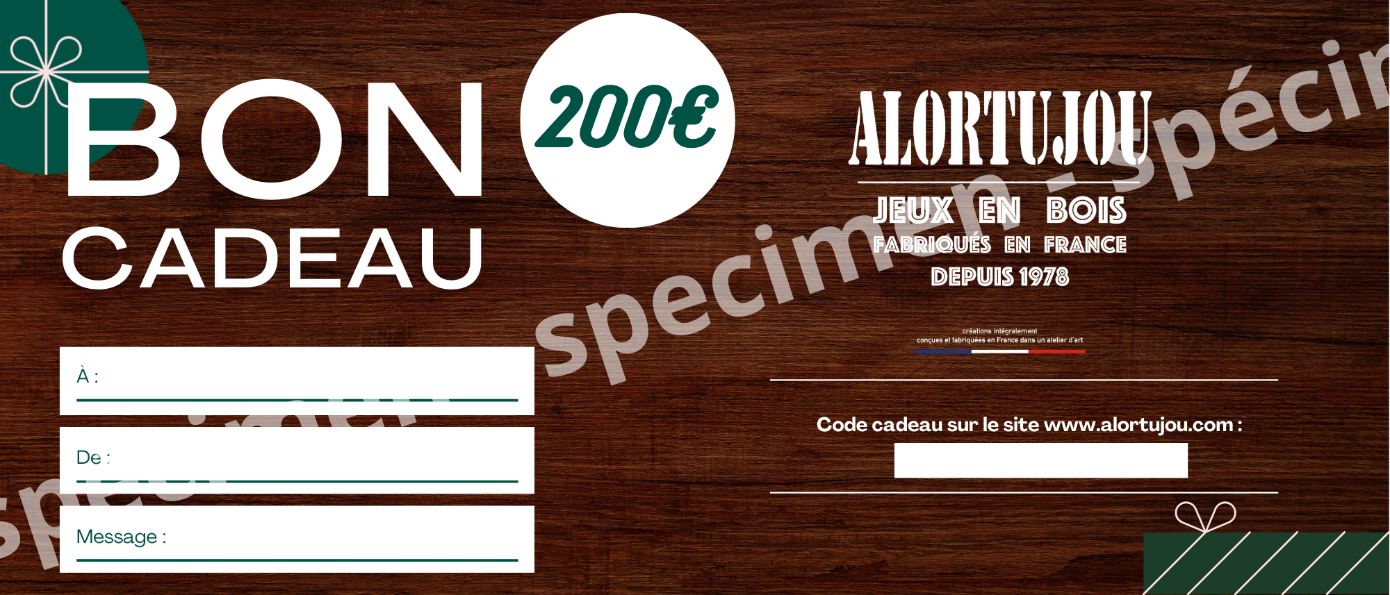 CARTE CADEAU 200 €